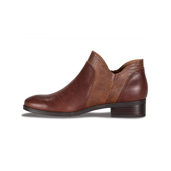 BARETRAPS Womens Brown Side Gore Stacked Heel Zip-Up Leather Booties 5.5